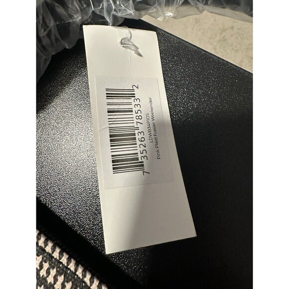 Lulu Dharma Pink/ Black Plaid Frasier Weekender Bag Overnight Travel Tote NWT - Picture 4 of 7